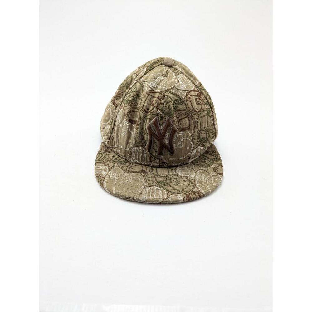 New Era New York Yankees Brown W/ Stitched‎ Design Fitted Cap Hat Size 7 3/4